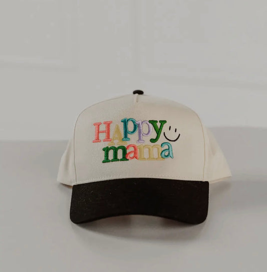 Happy Mama Vintage Embroidered Trucker Hat